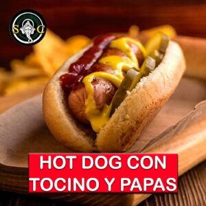 Hot Dog con Tocino y Papas
