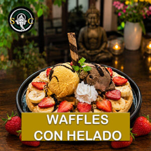 Waffles con Helado
